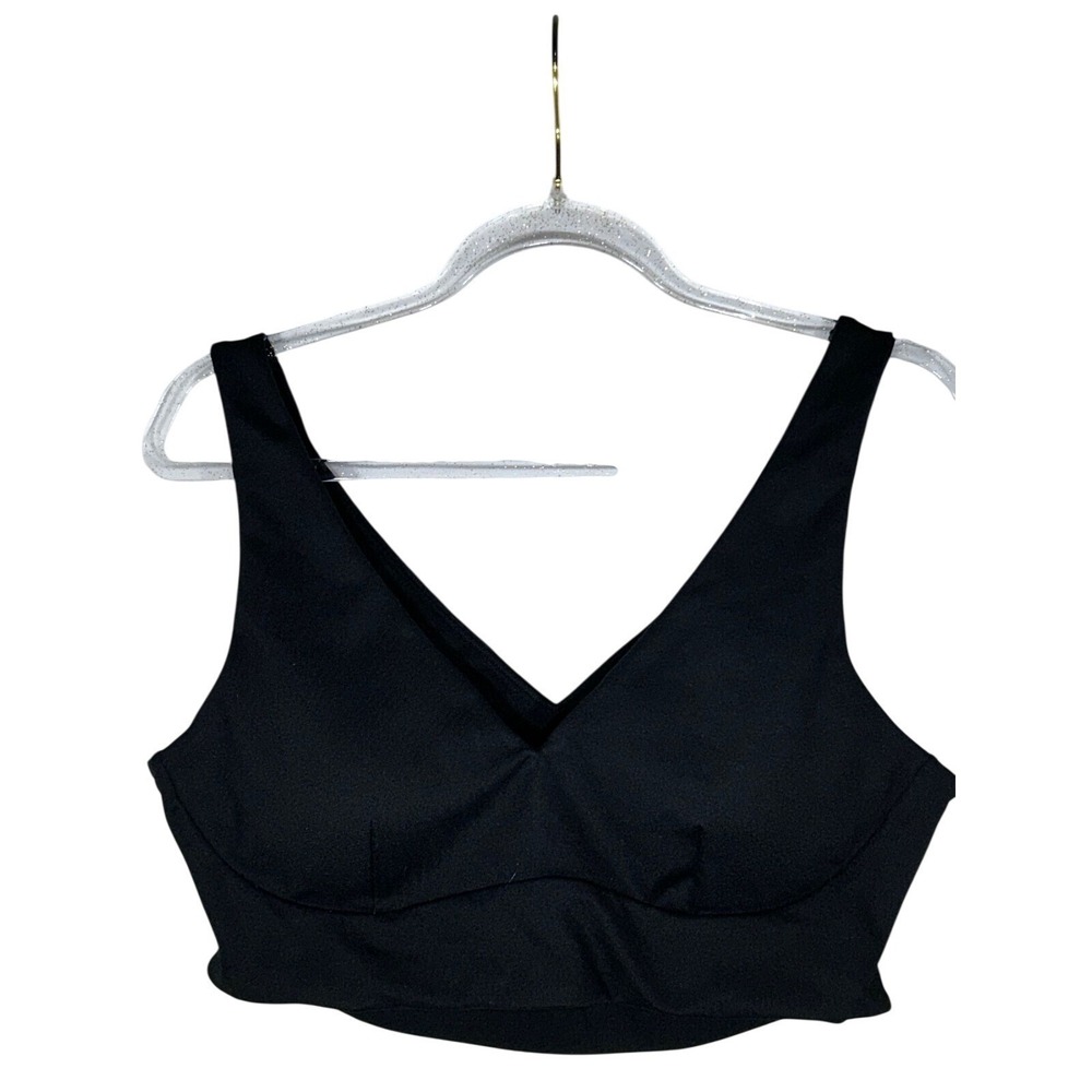 Victoria's Secret Sport Yoga Activewear Gym Bra Black Opaque Cutout Large